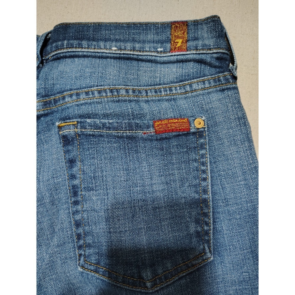 7 For All Mankind Denim Blue Jeans Dark Wash Straight Leg Women's Size 29 W - Picture 2 of 9